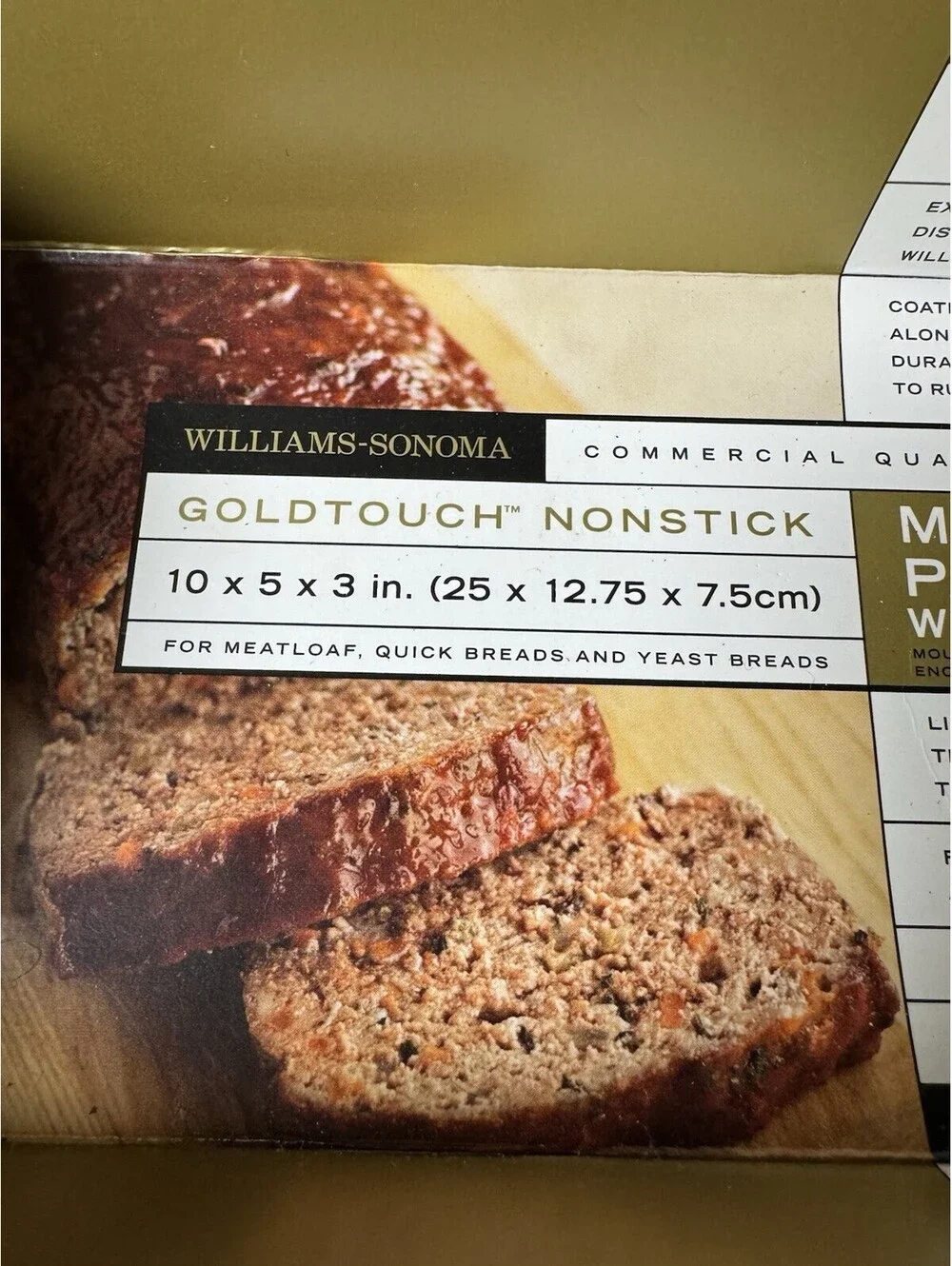 Williams Sonoma Goldtouch® Pro Nonstick Loaf Pan 1 lb w/ Meatloaf  Insert 10